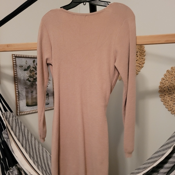 Magnolia Boutique Tan Knit Wrap Dress - Picture 5 of 6